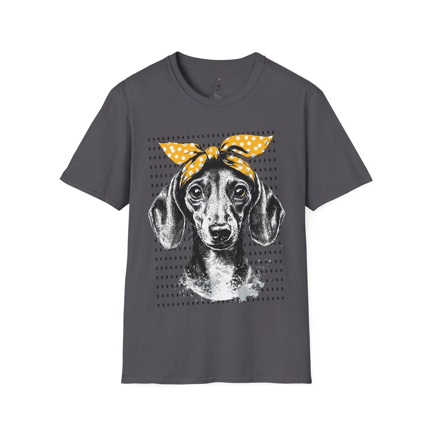"Let's Polka" Tan Smooth-Haired Dachshund Unisex Softstyle T-Shirt