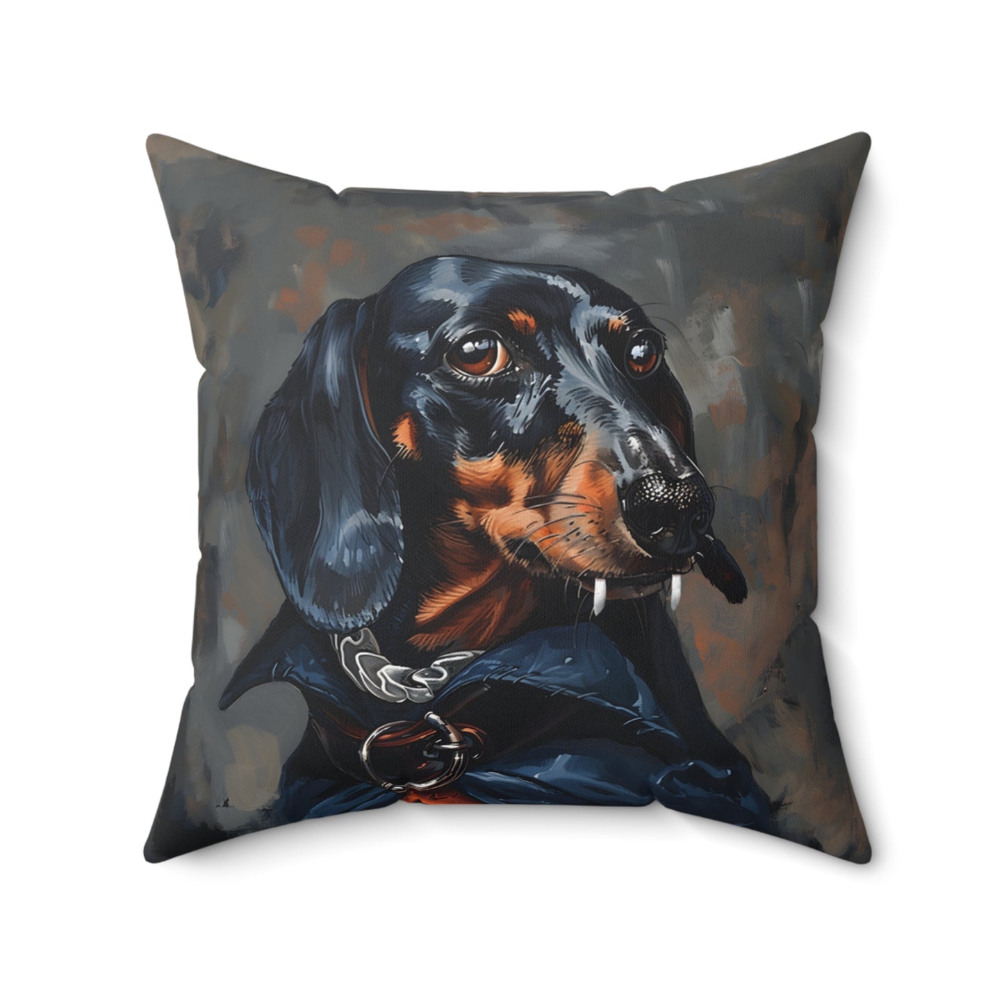 #3 Halloween Inspired Black & Tan Smooth-Haired Dachshund Throw Pillow