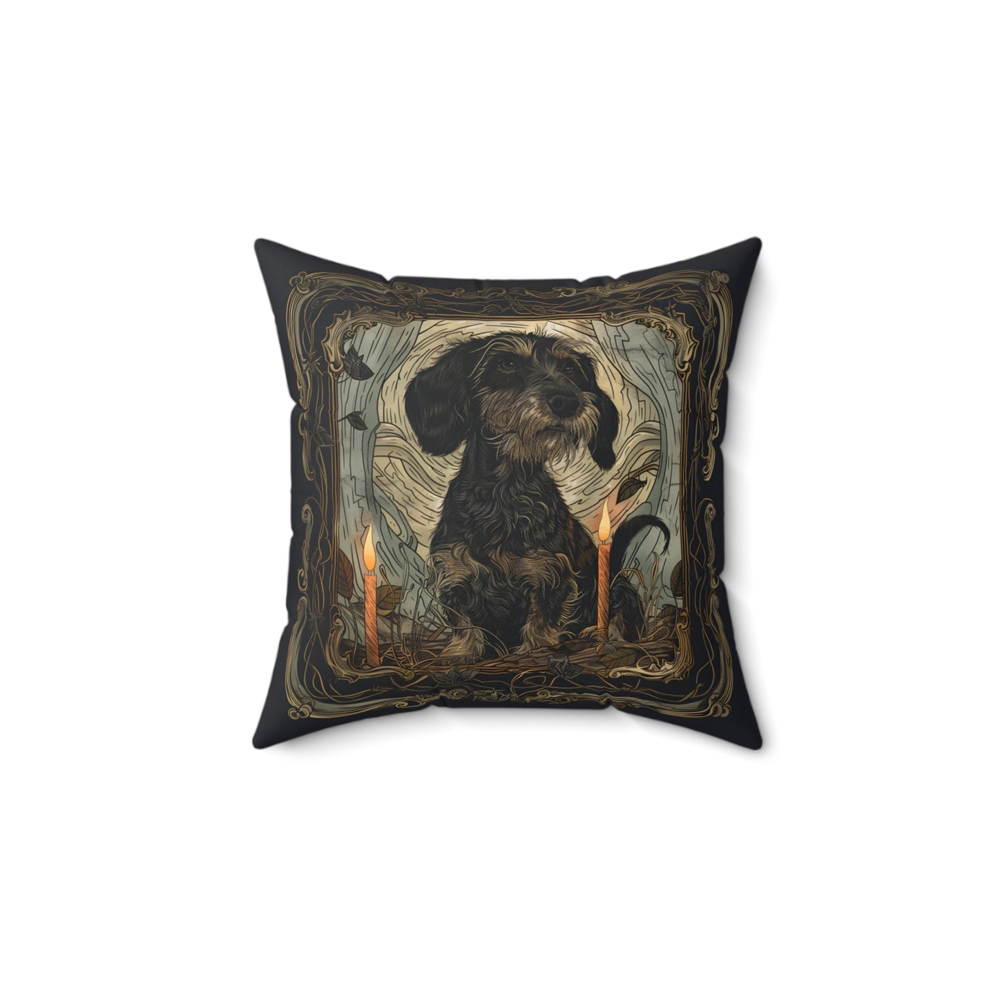 #26 Halloween Inspired Wire-Haired Dachshund Throw Pillow