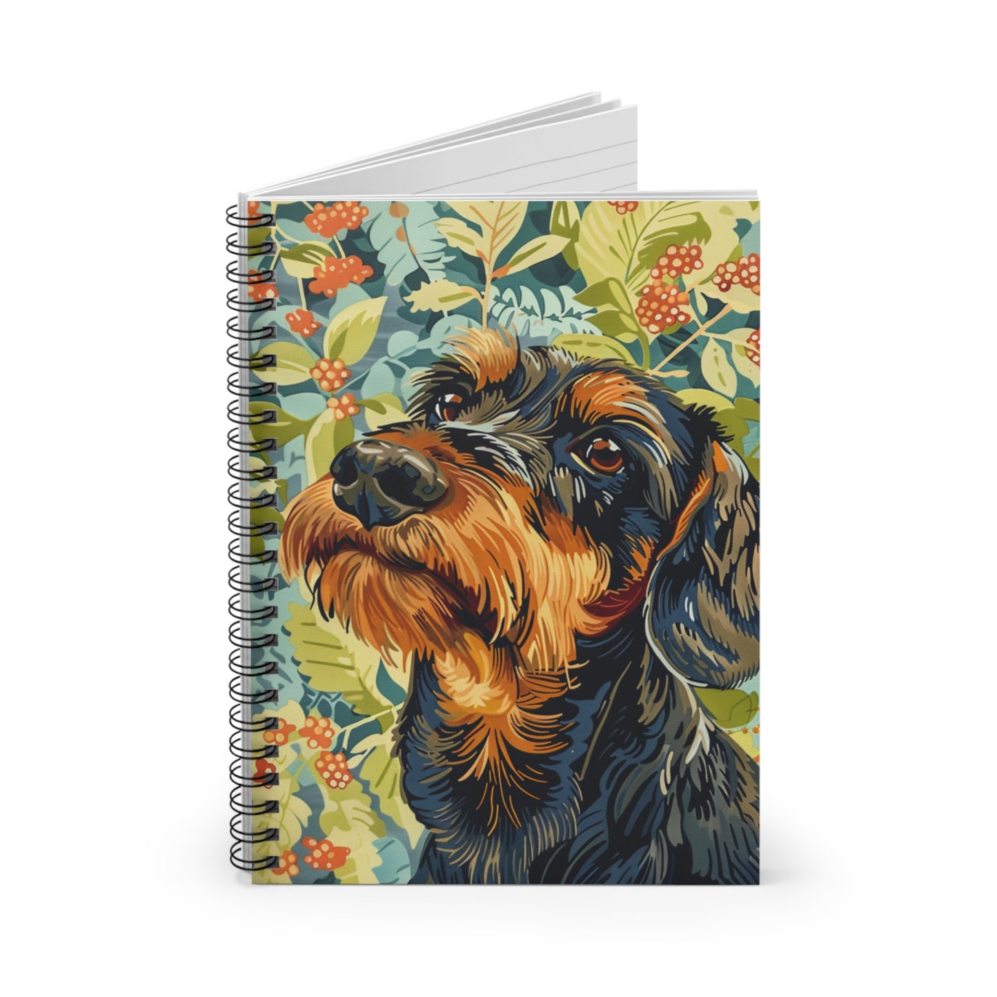 "Sweet Face" Wire-Haired Dachshund Ruled Line Spiral Notebook