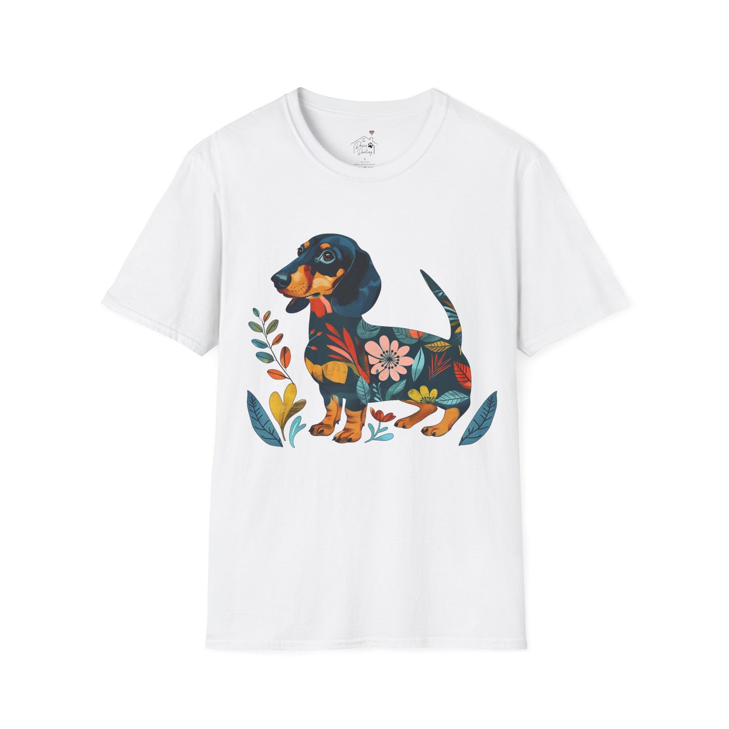 "Fresh" Black & Tan Smooth-Haired Dachshund Unisex Softstyle T-Shirt