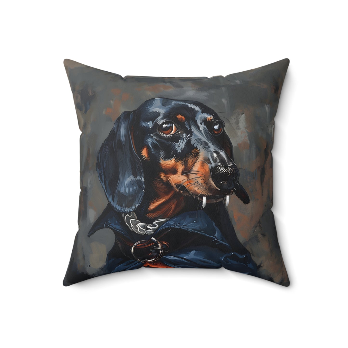 #3 Halloween Inspired Black & Tan Smooth-Haired Dachshund Throw Pillow