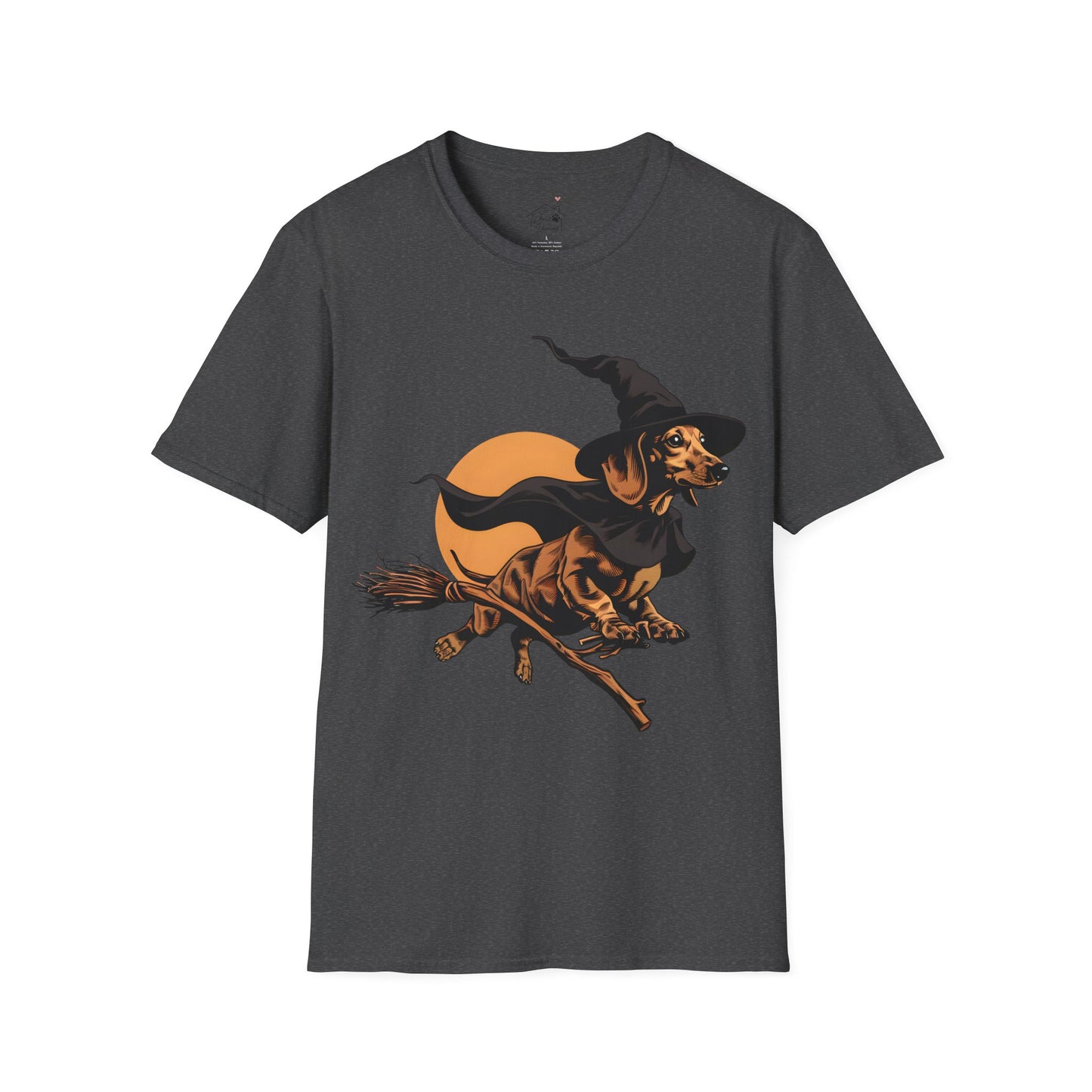 "Take Flight" Tan Smooth-Haired Dachshund Halloween Unisex Softstyle T-Shirt