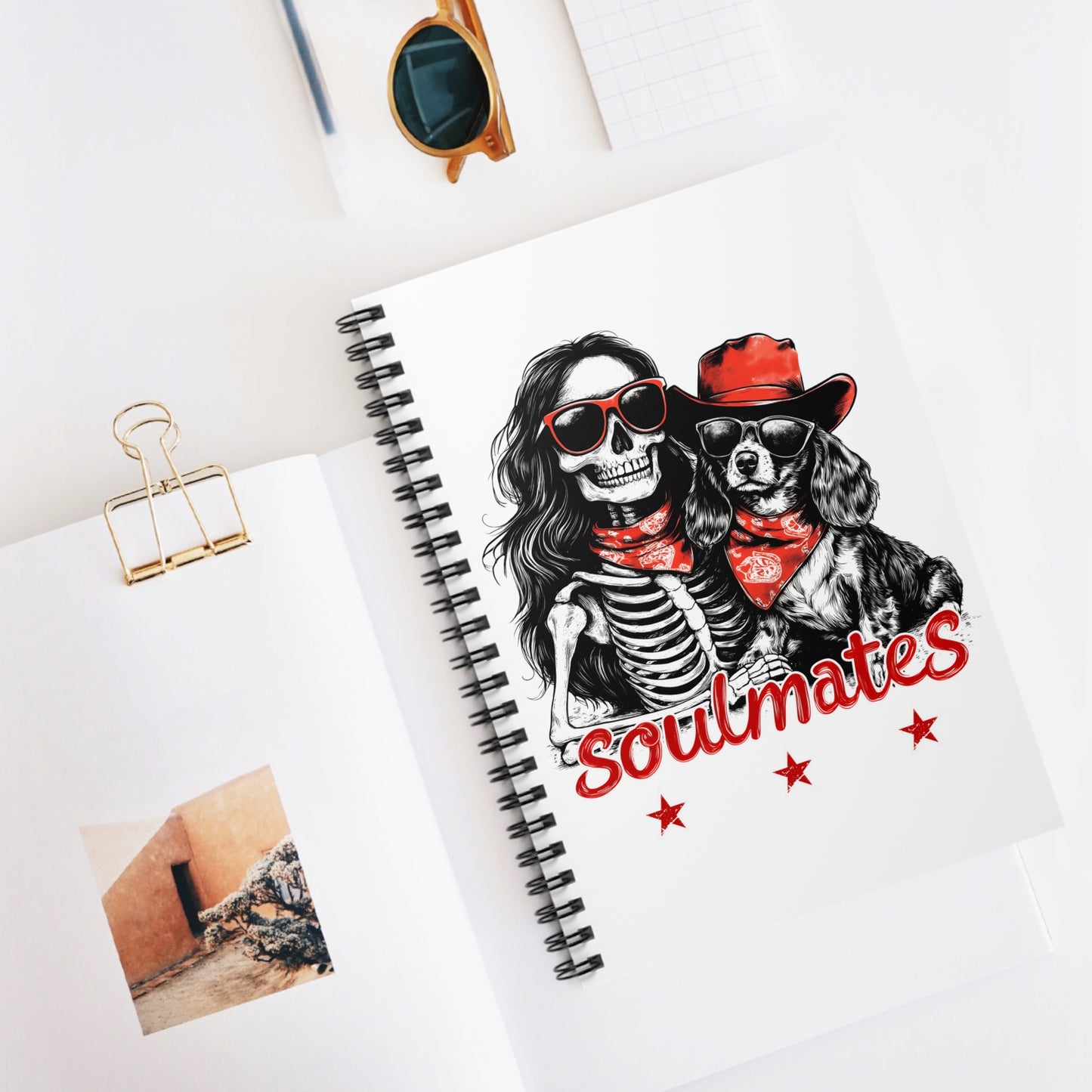 "Long-Time Soulmate" Long-Haired Dachshund Ruled Line Spiral Notebook