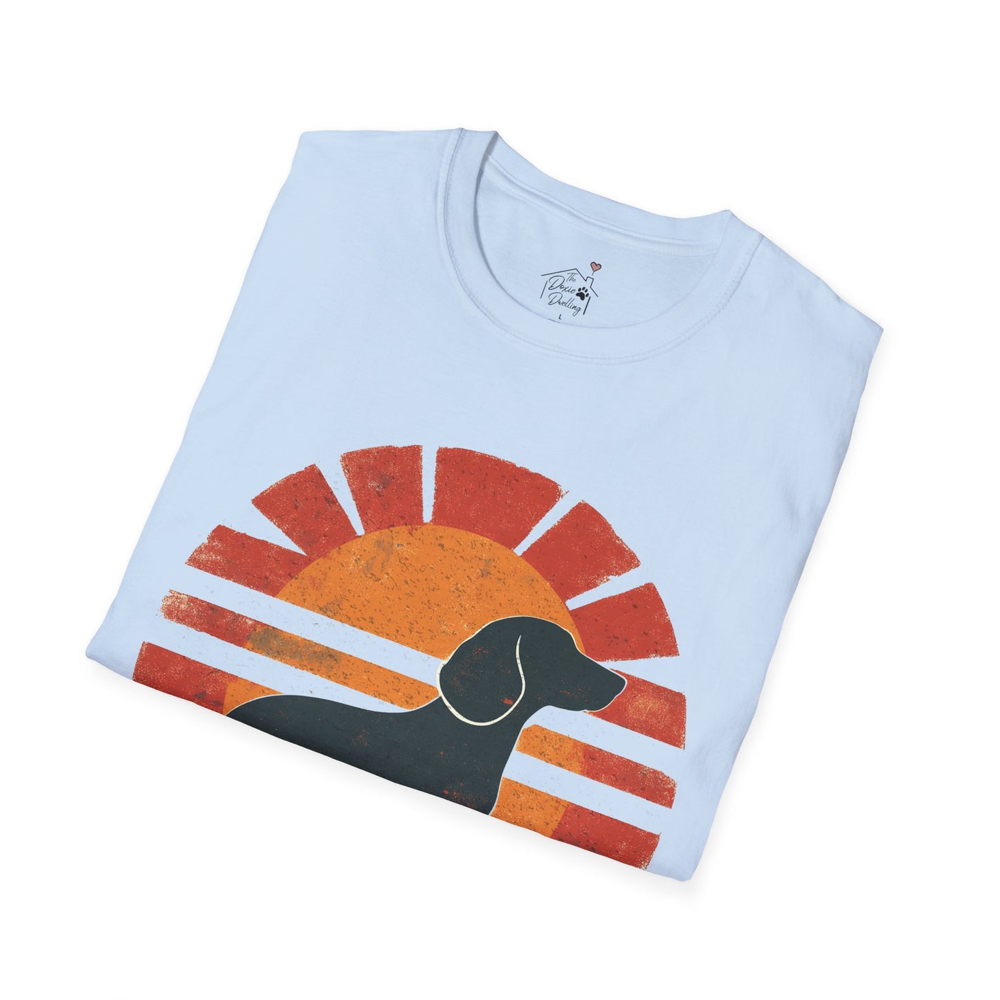 "Smooth Sunset" Smooth-Haired Dachshund Unisex Softstyle T-Shirt