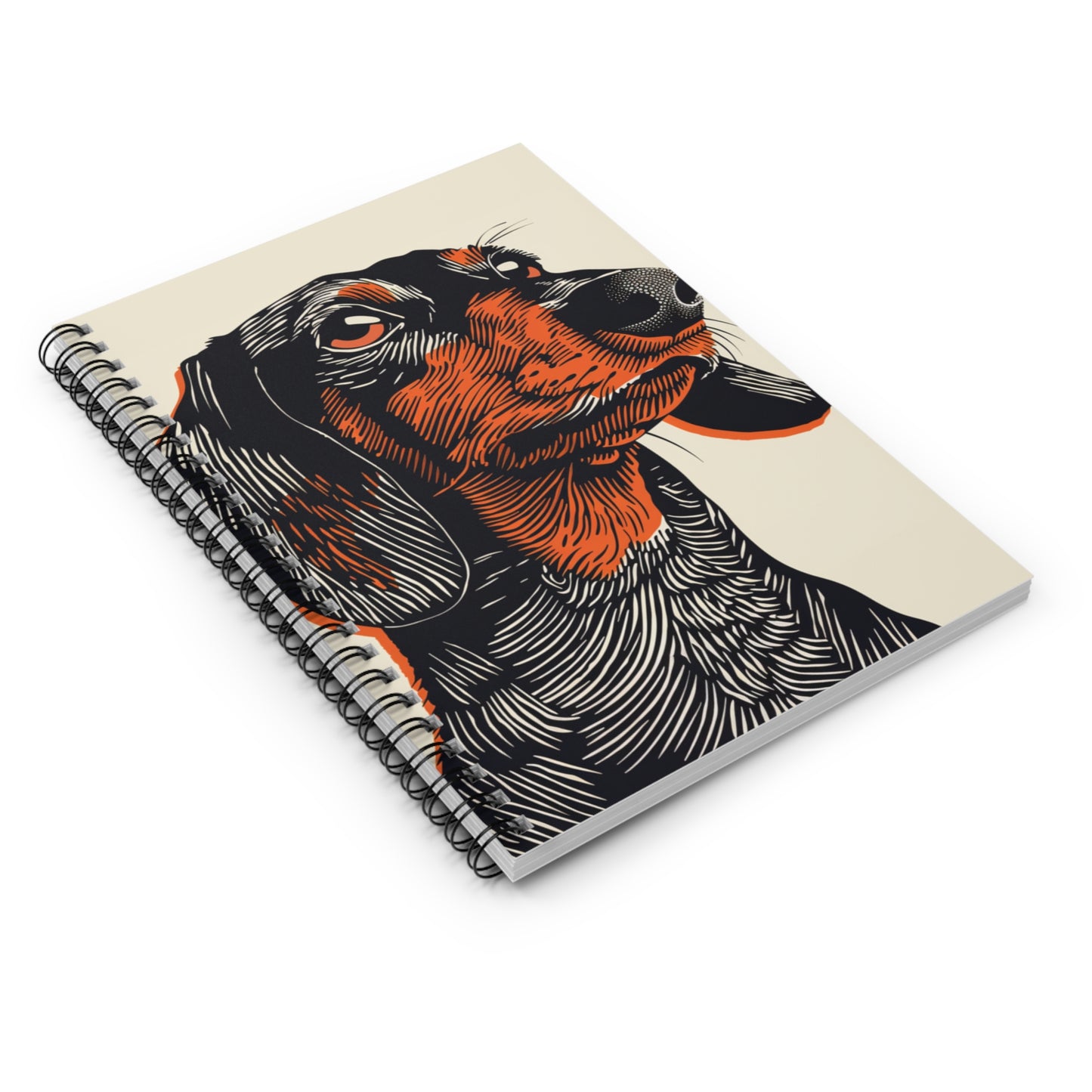 "That Face" Black & Tan Smooth-Haired Dachshund Ruled Line Spiral Notebook
