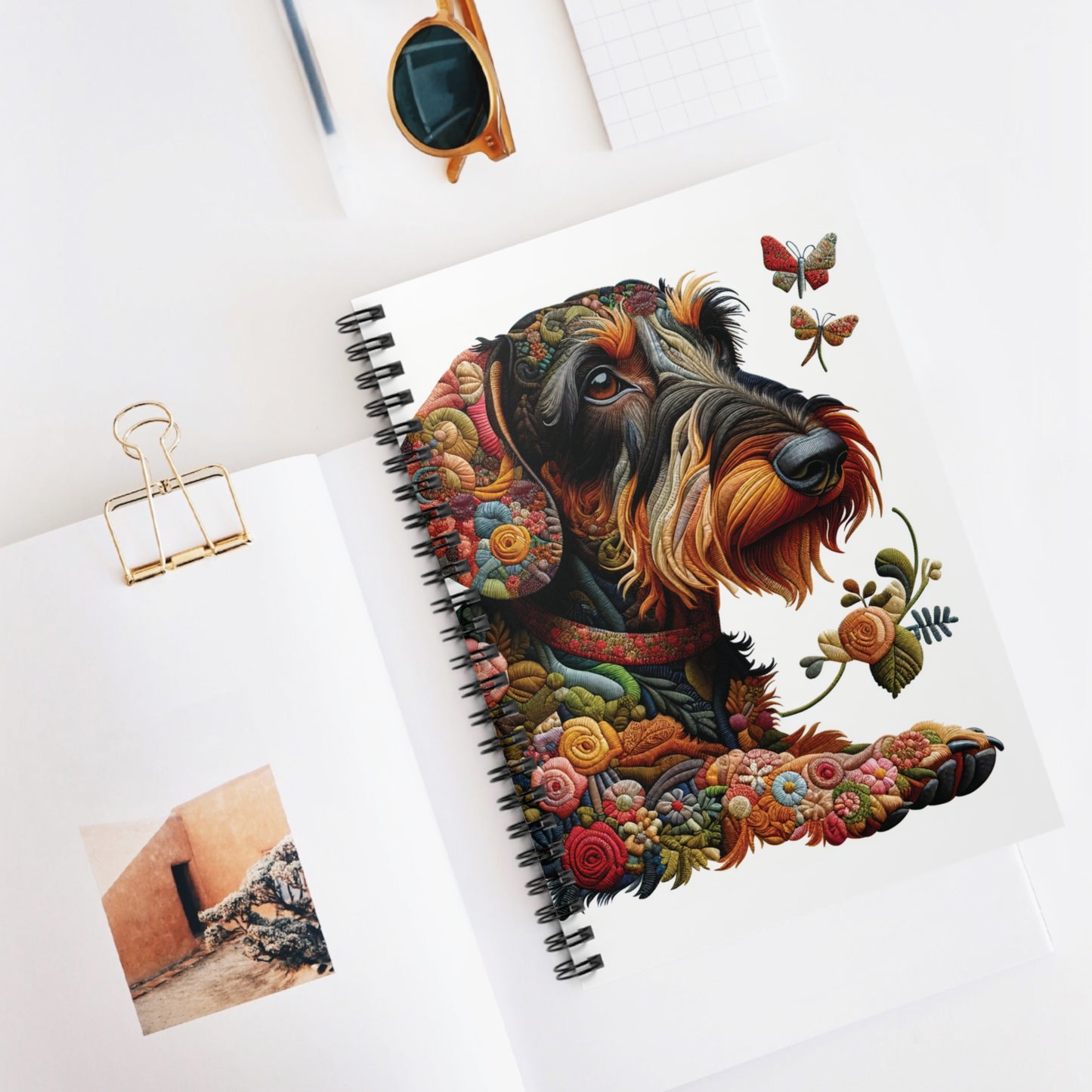 "Halfsies" Wire-Haired Dachshund Ruled Line Spiral Notebook