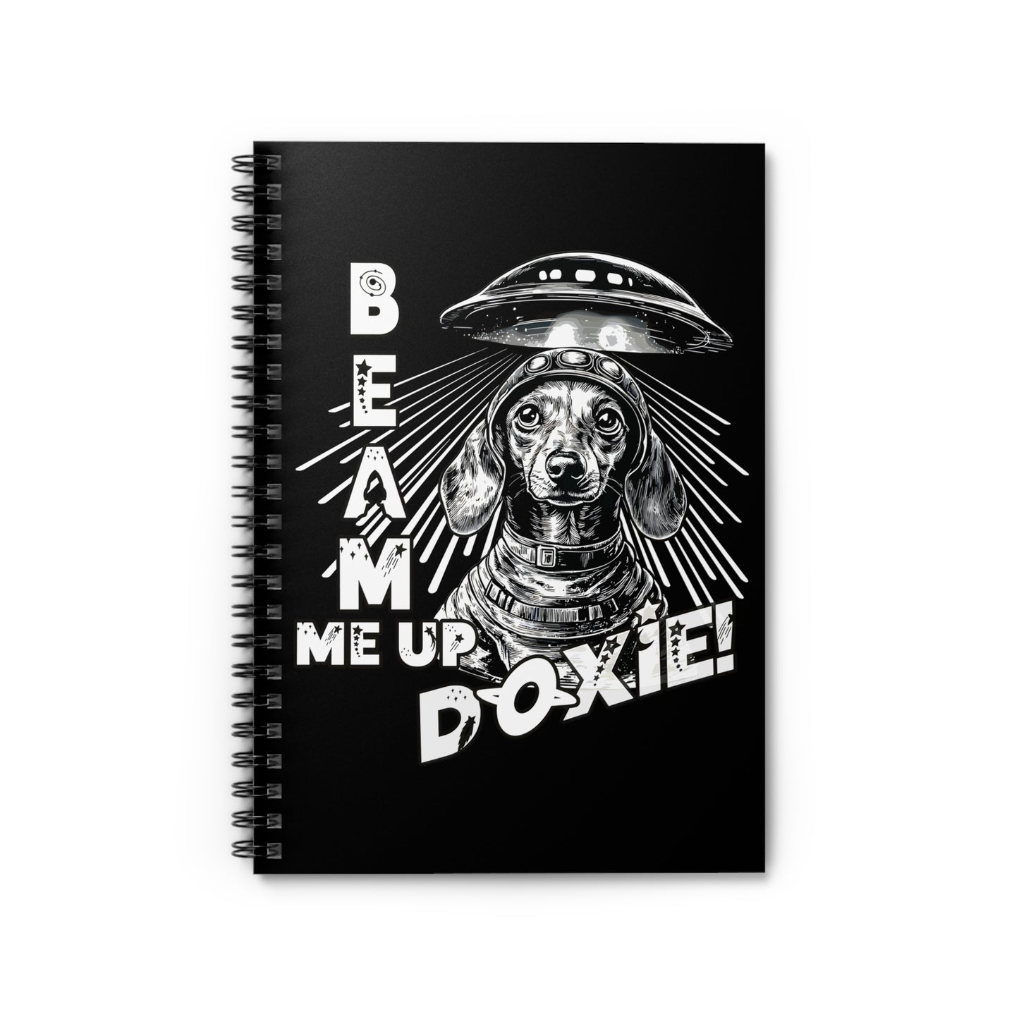 "Blue Beam" Smooth-Haired Dachshund Ruled Line Spiral Notebook