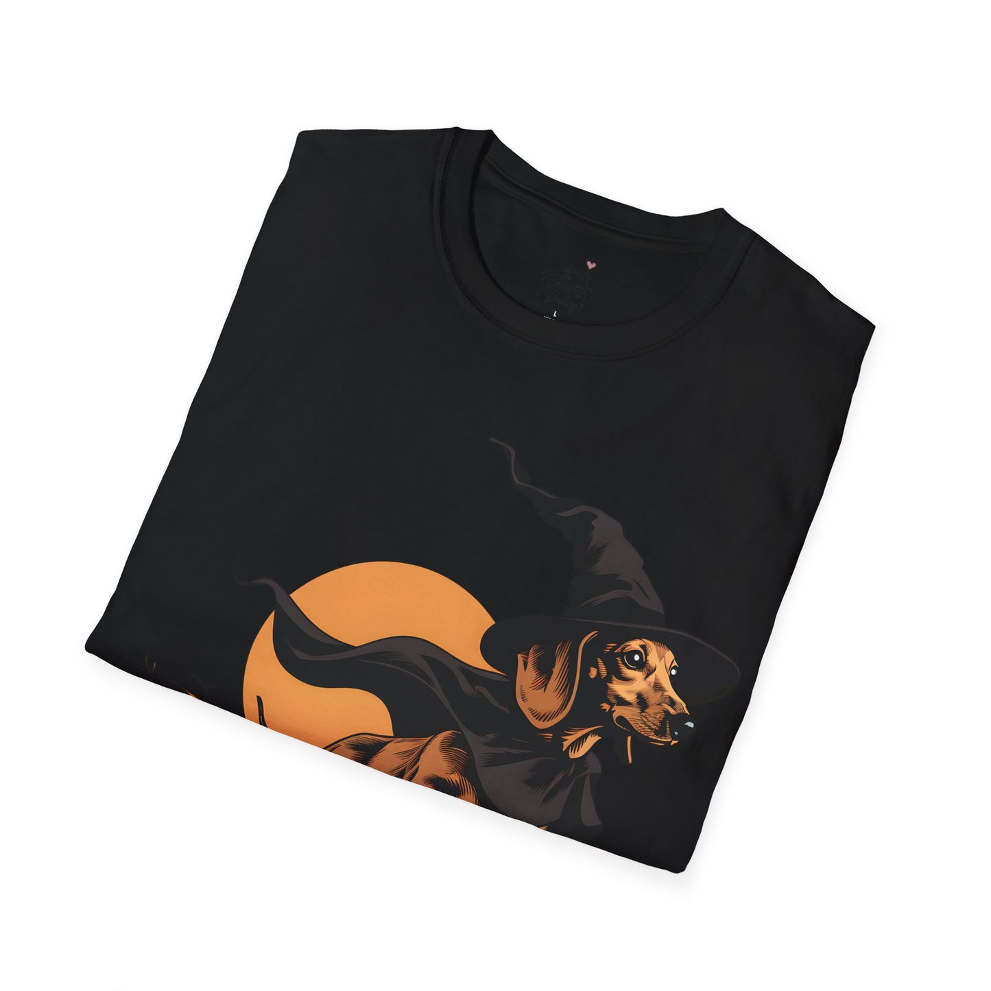 "Take Flight" Tan Smooth-Haired Dachshund Halloween Unisex Softstyle T-Shirt