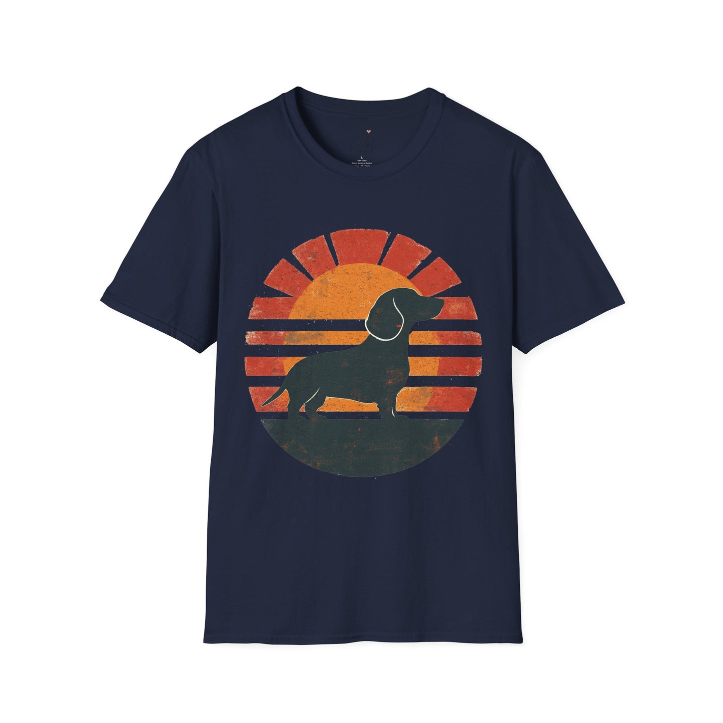 "Smooth Sunset" Smooth-Haired Dachshund Unisex Softstyle T-Shirt