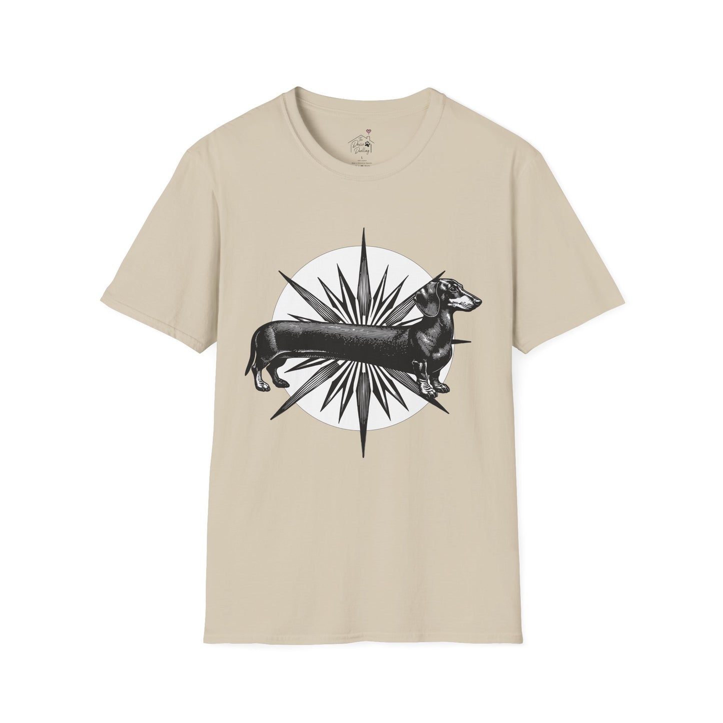 "Go North" Black & Tan Smooth-Haired Dachshund Unisex Softstyle T-Shirt