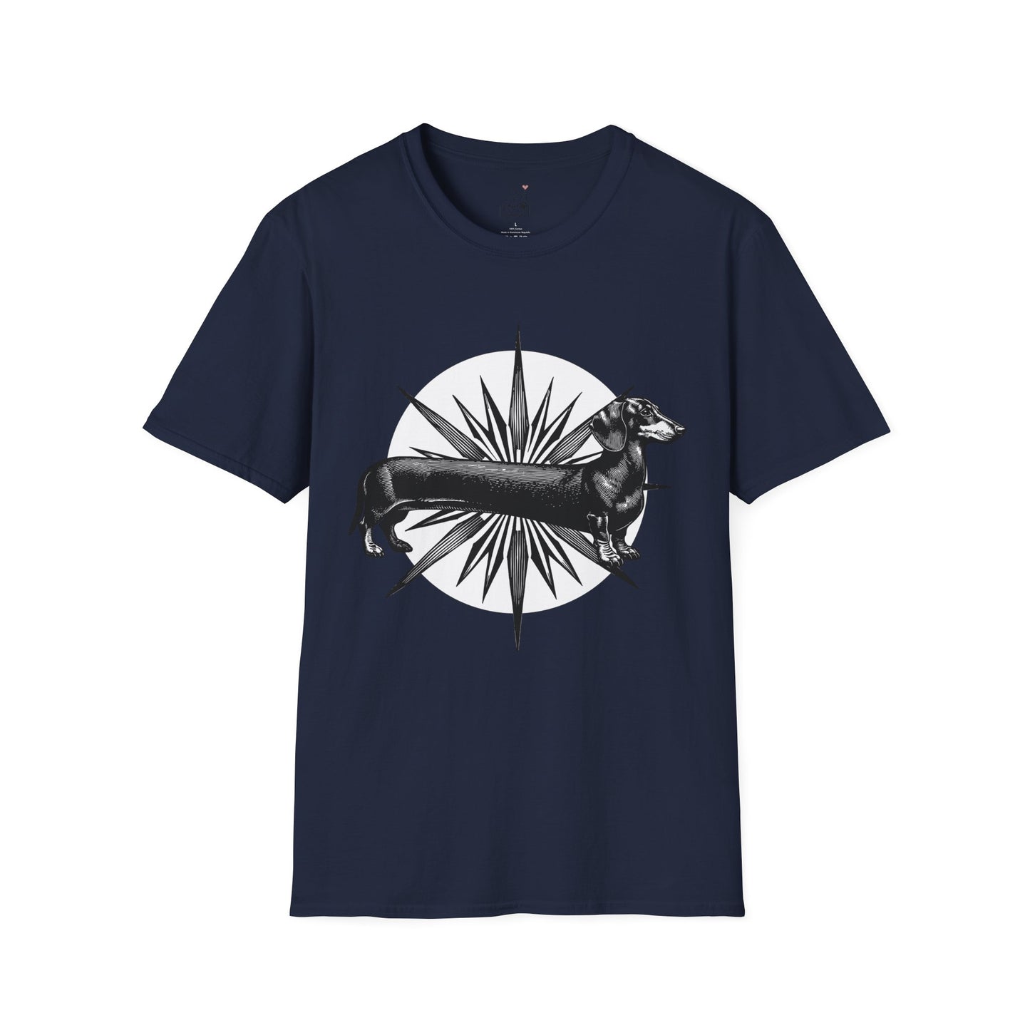 "Go North" Black & Tan Smooth-Haired Dachshund Unisex Softstyle T-Shirt