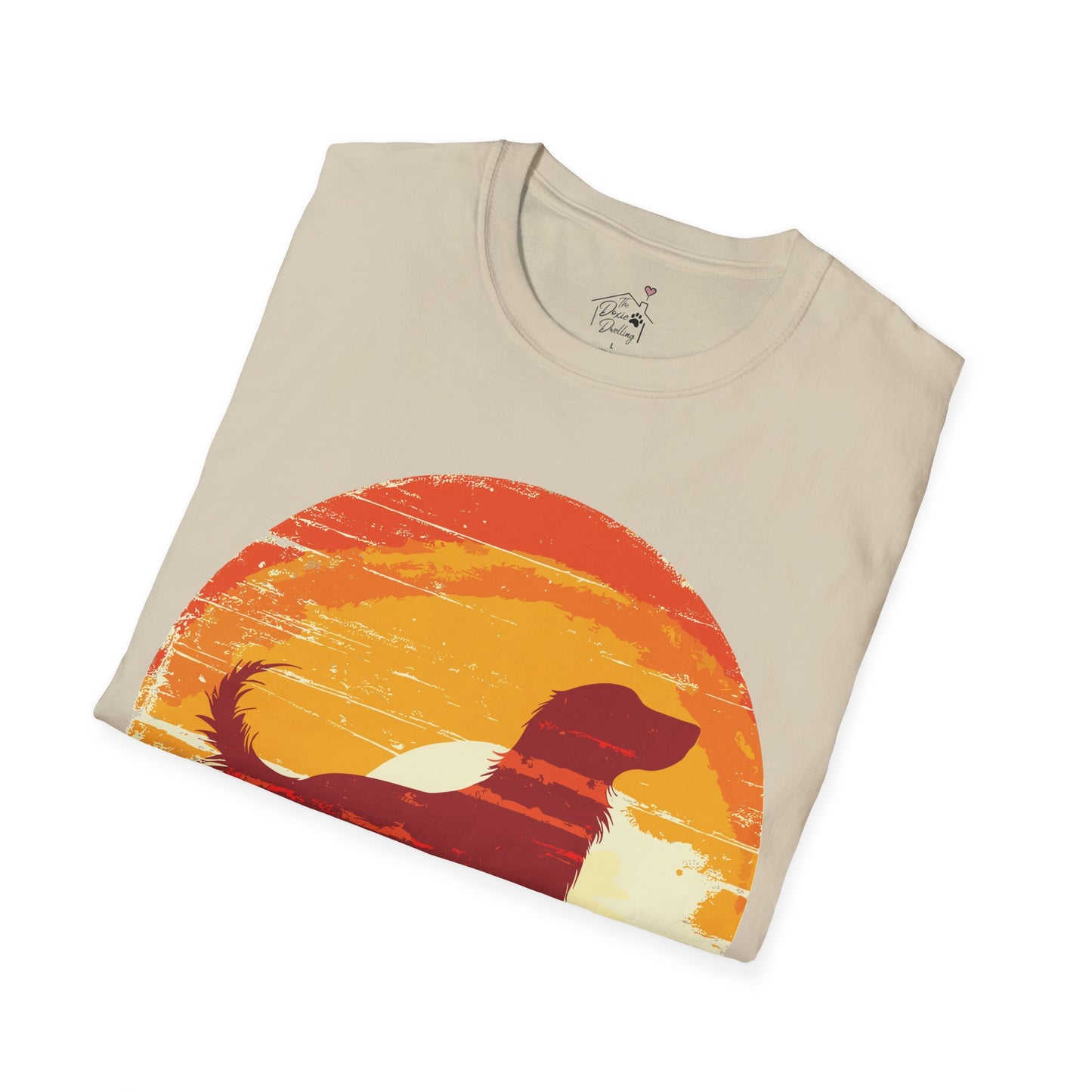 "Long Sunset" Long-Haired Dachshund Unisex Softstyle T-Shirt