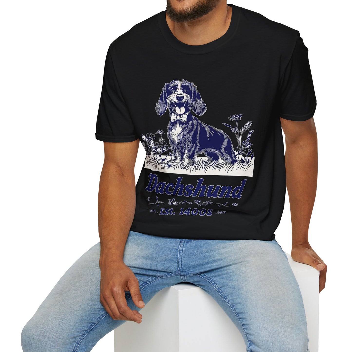 "Circa" Wire-Haired Dachshund Unisex Softstyle T-Shirt