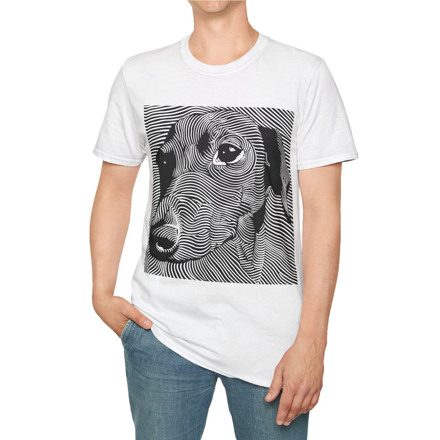 "Maze" Smooth-Haired Dachshund Unisex Softstyle T-Shirt