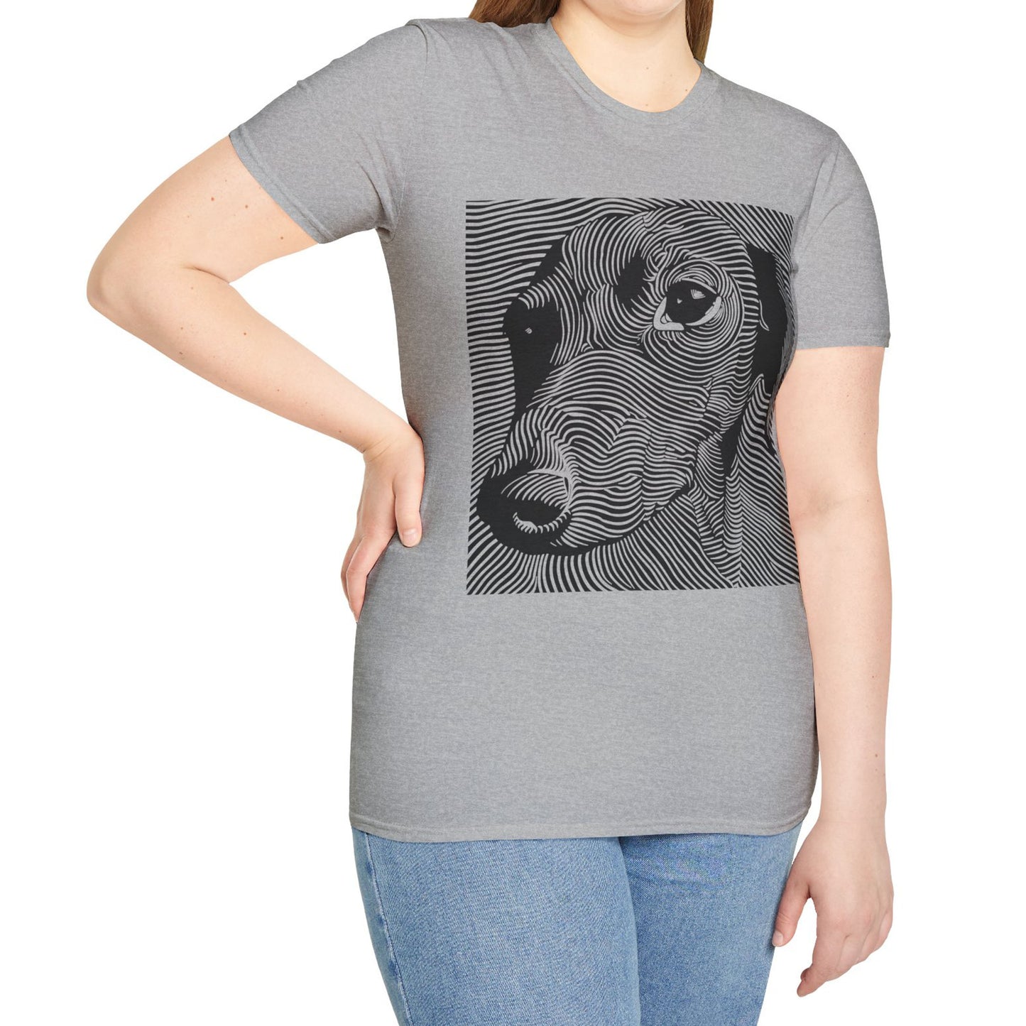 "Maze" Smooth-Haired Dachshund Unisex Softstyle T-Shirt