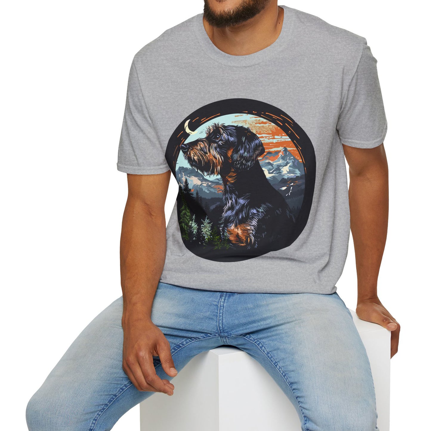 "Howl" Wire-Haired Dachshund Unisex Softstyle T-Shirt