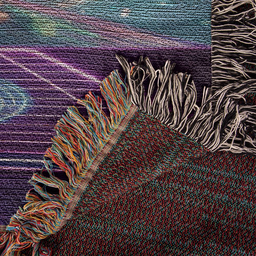 "The Circuit" Long-Haired Dachshund Sci-Fi Inspired Woven Blanket