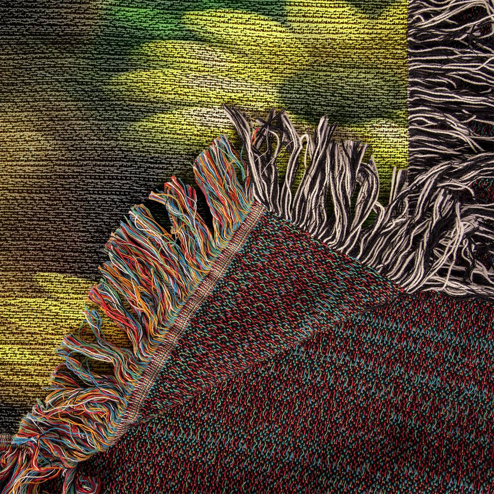 "Sage" Chocolate Smooth-Haired Dachshund Floral Impressionism Woven Blanket