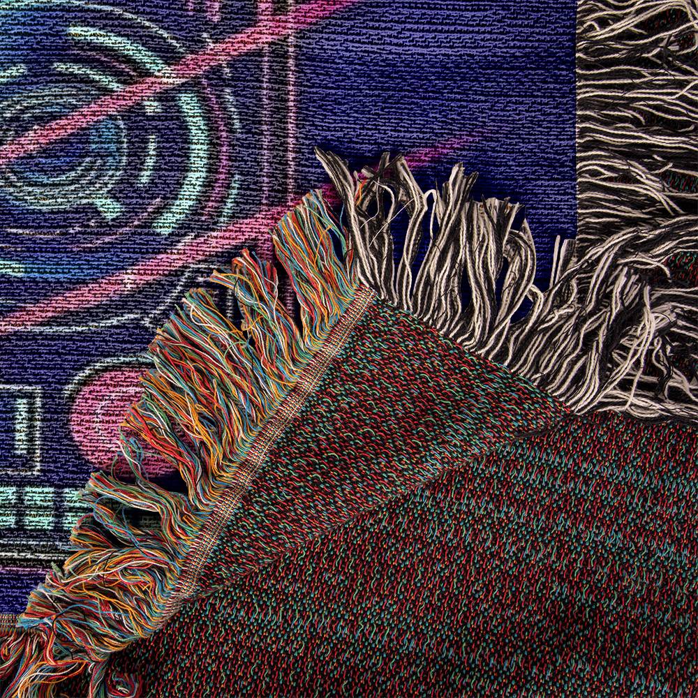 "Dog Byte" Wire-Haired Dachshund Sci-Fi Inspired Woven Blanket