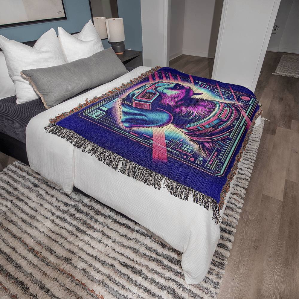 "Dog Byte" Wire-Haired Dachshund Sci-Fi Inspired Woven Blanket