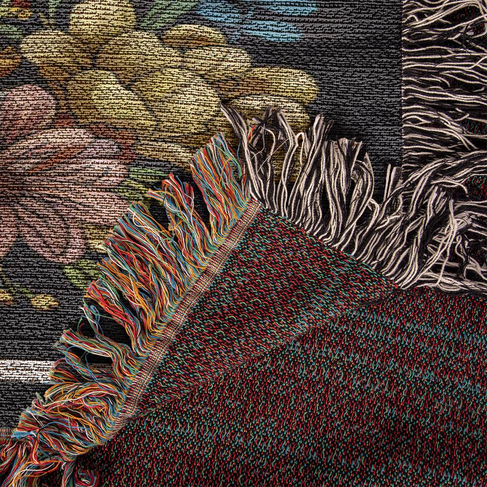 "Sweater Weather" Long-Haired Dachshund Autumn Inspired Woven Blanket