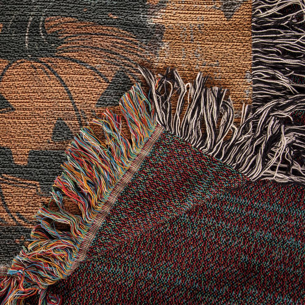 "Spooky Sausage" Black & Tan Smooth-Haired Dachshund Halloween Inspired Woven Blanket