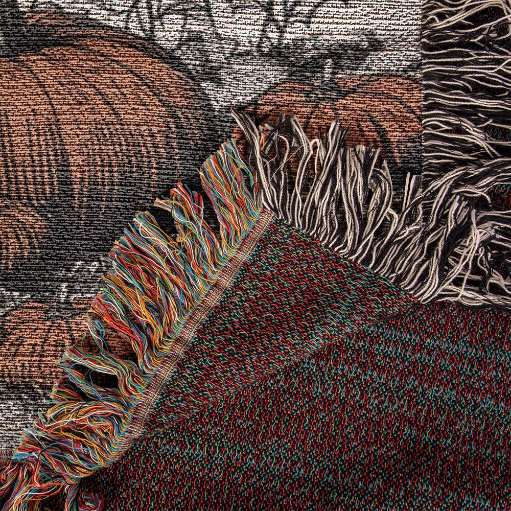 "Pumpkin Patch" Tan Smooth-Haired Dachshund Halloween Inspired Woven Blanket