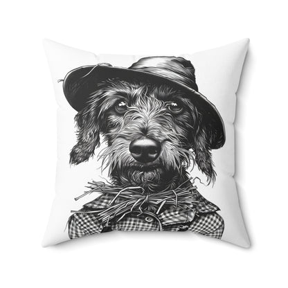#17 Autumn Inspired Wire-Haired Dachshund Throw Pillow