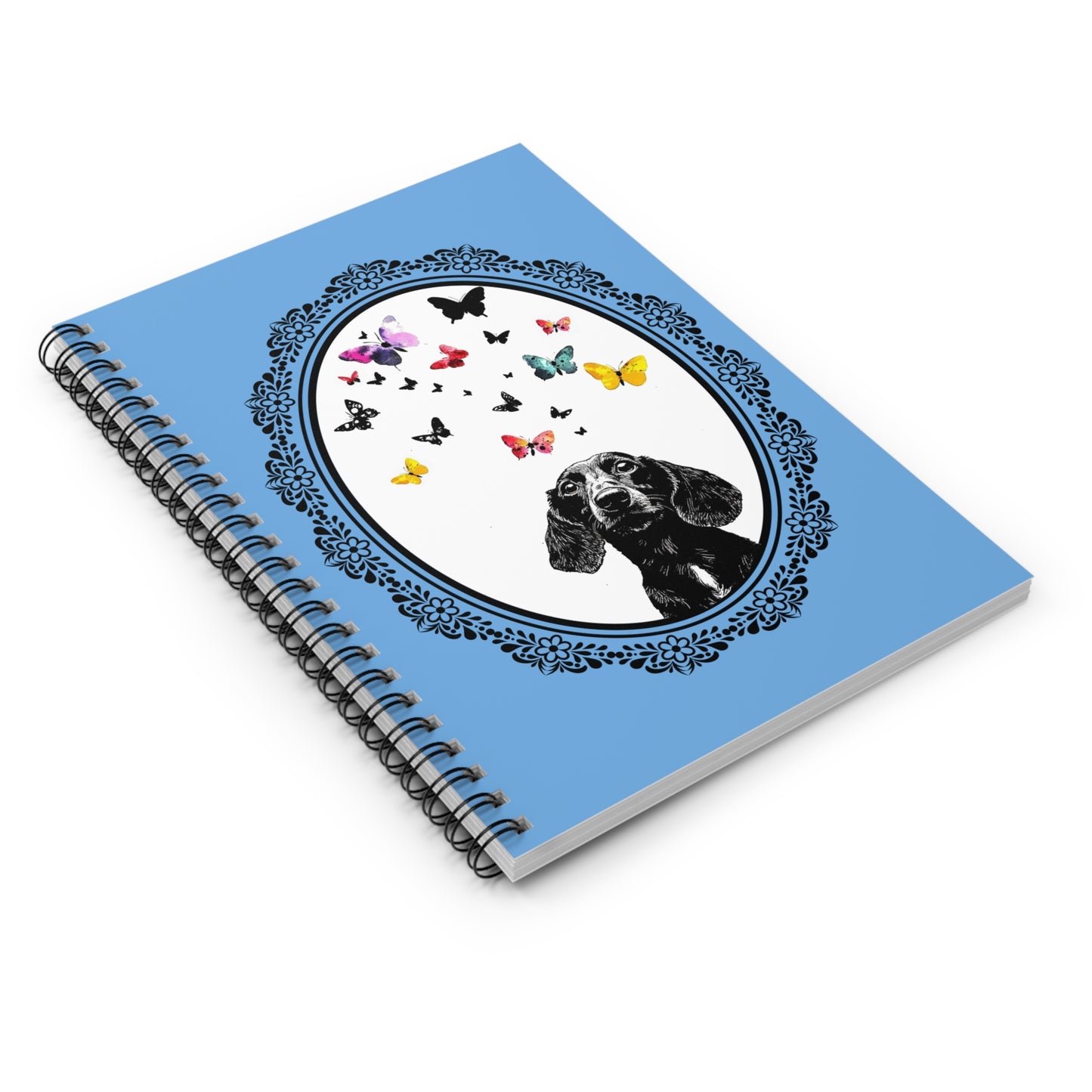 "Framed" Smooth-Haired Dachshund Ruled Line Spiral Notebook