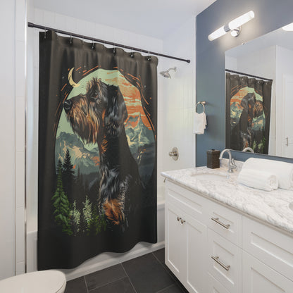 "Howl" Wire-Haired Dachshund Nature Shower Curtain