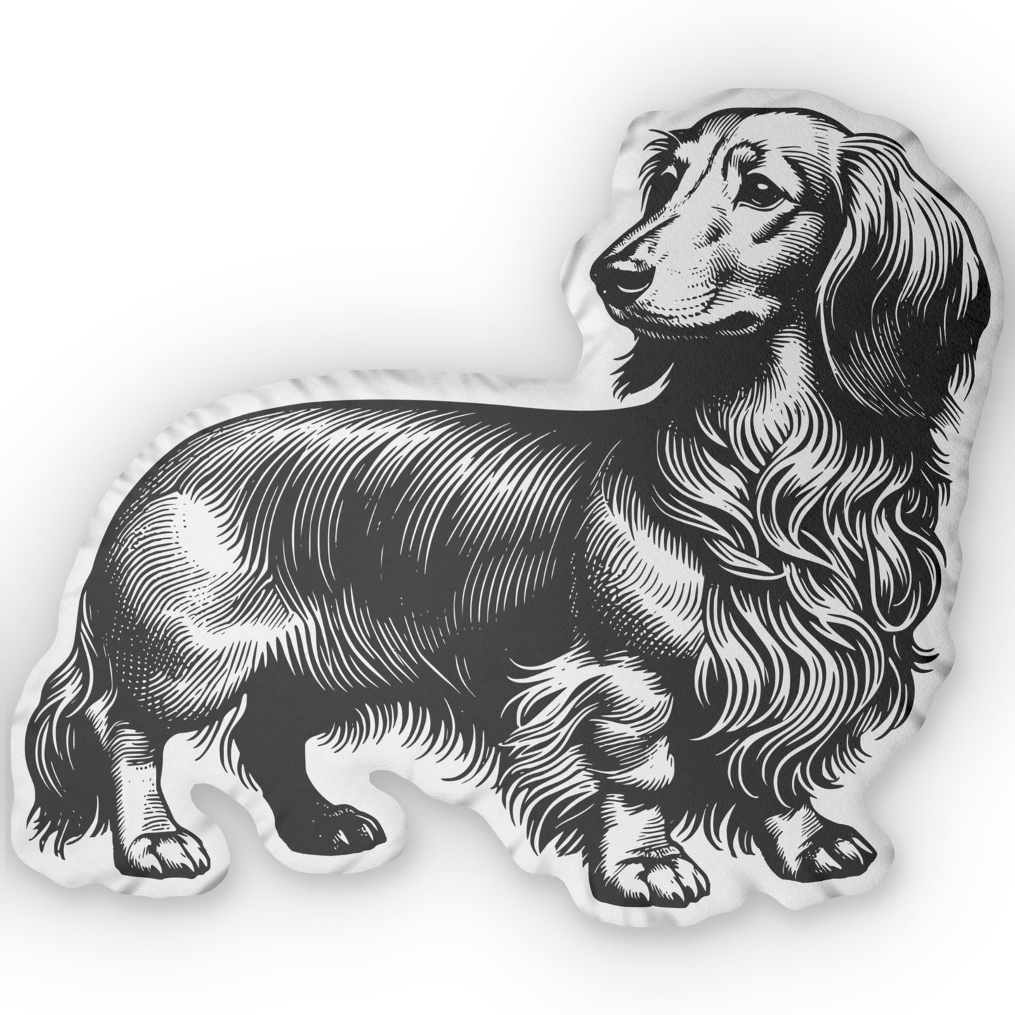 #9 Classic™ Tan/Cream-Colored Long-Haired Dachshund Custom-Shaped Pillow