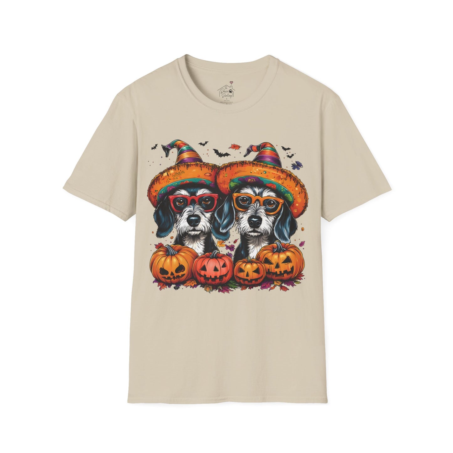 "Confetti" Wire-Haired Dachshund Halloween Unisex Softstyle T-Shirt