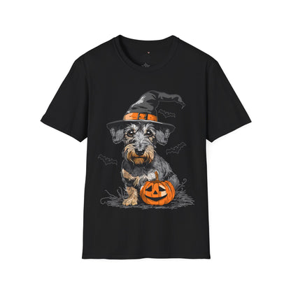 "Pumpkin Pie" Wire-Haired Dachshund Halloween Unisex Softstyle T-Shirt