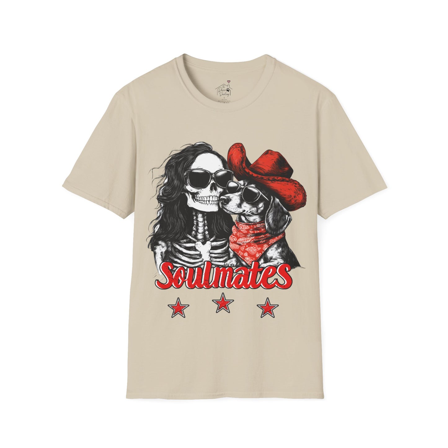 "Smooth Soulmates" Smooth-Haired Dachshund Halloween Unisex Softstyle T-Shirt