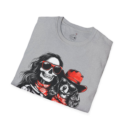 "Long-Time Soulmates" Long-Haired Dachshund Halloween Unisex Softstyle T-Shirt