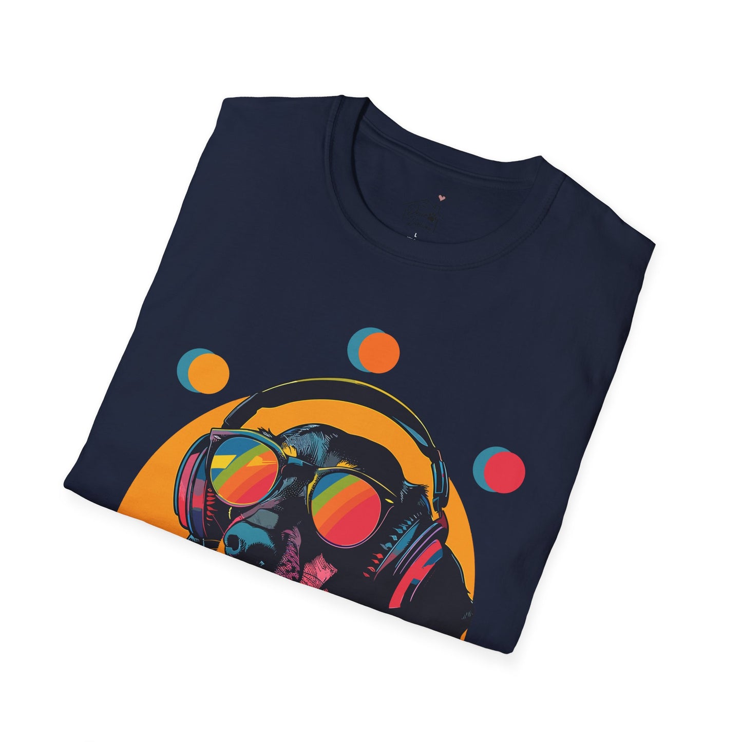 "Groove On" Black & Tan Smooth-Haired Dachshund Unisex Softstyle T-Shirt