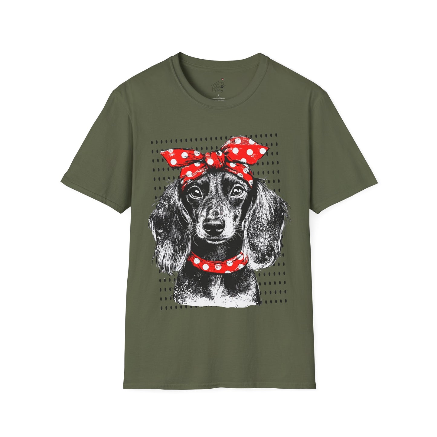 "Riveter" Long-Haired Dachshund Unisex Softstyle T-Shirt