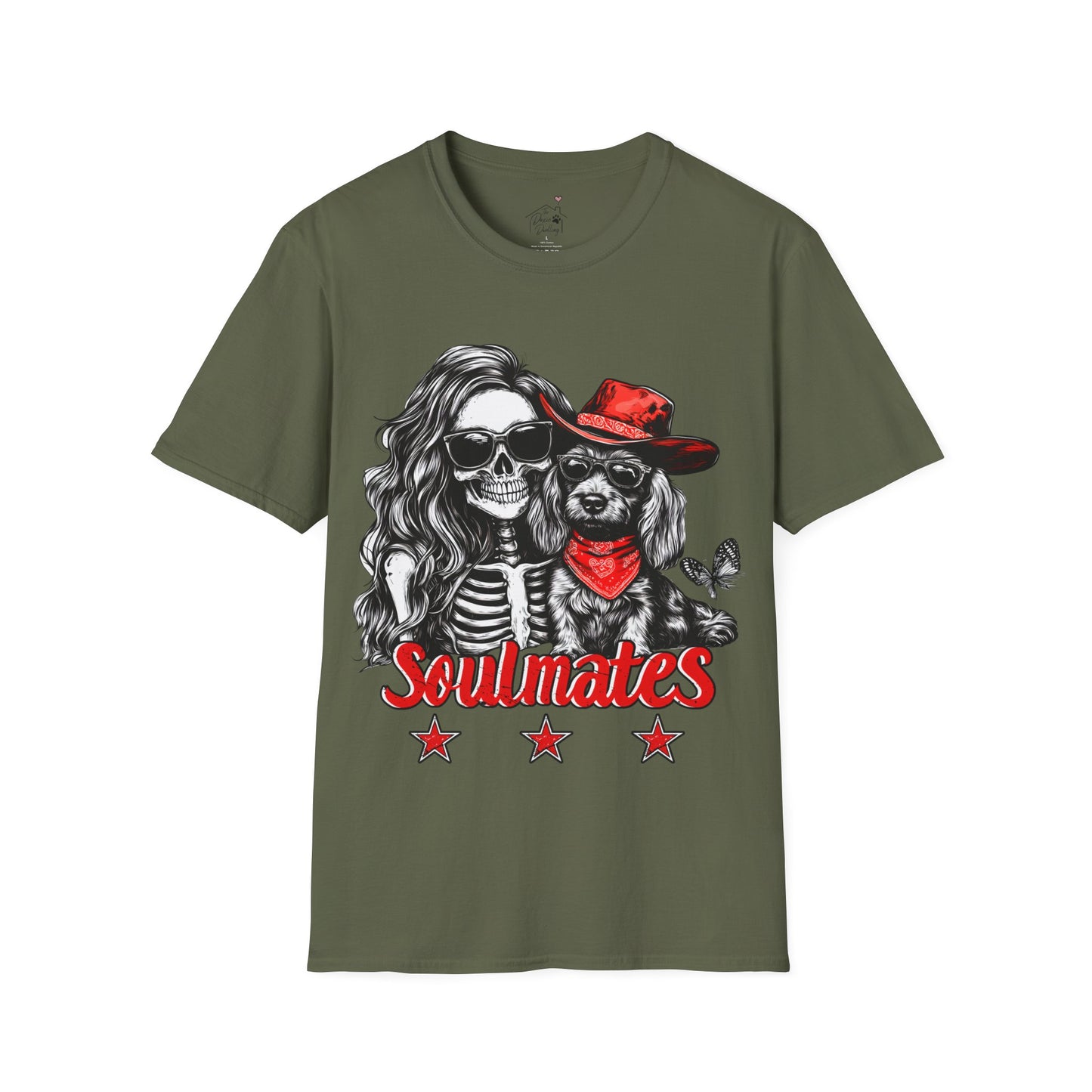 "Wired Soulmates" Wire-Haired Dachshund Halloween Unisex Softstyle T-Shirt