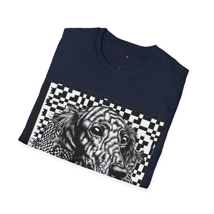 "Long Checked" Long-Haired Dachshund Unisex Softstyle T-Shirt