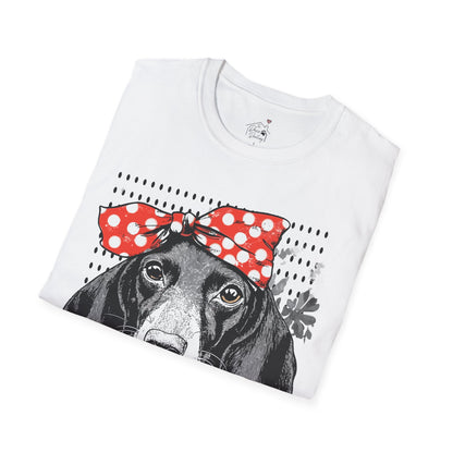 "Rosie" Black & Tan Smooth-Haired Dachshund Unisex Softstyle T-Shirt
