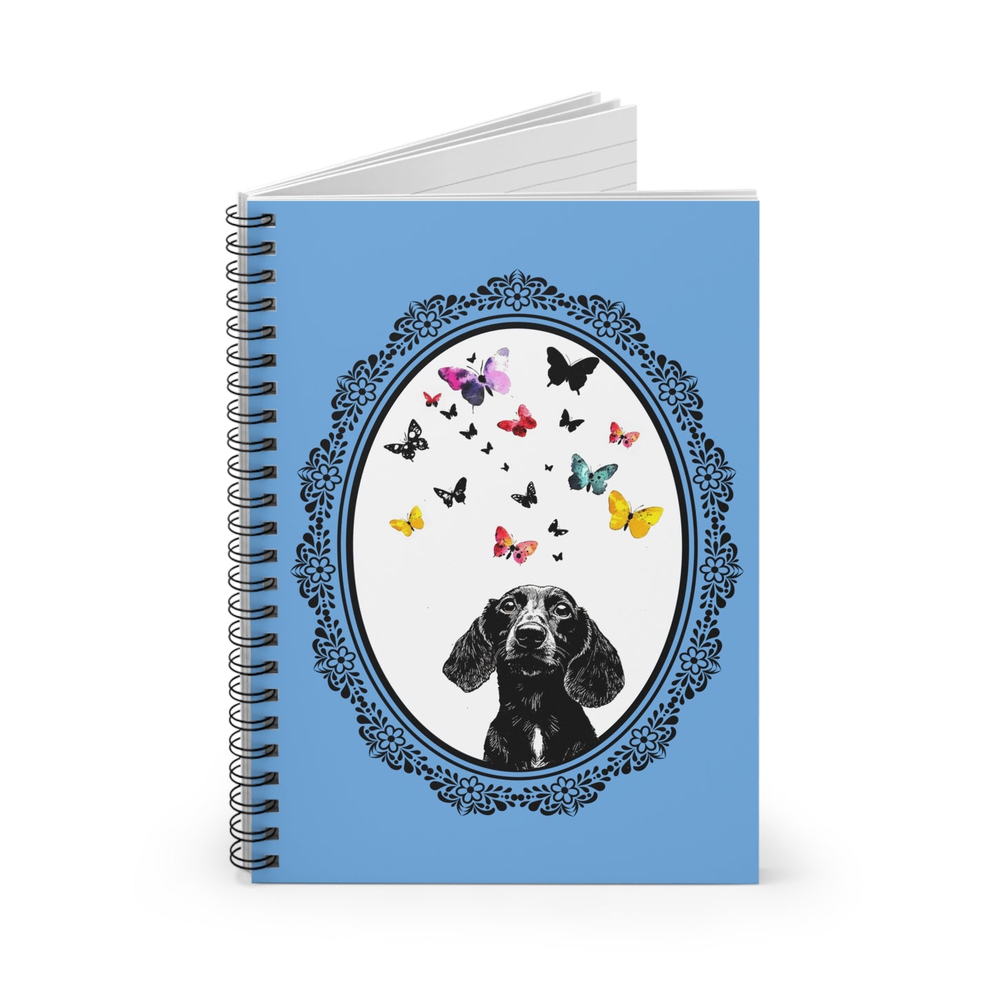 "Framed" Smooth-Haired Dachshund Ruled Line Spiral Notebook