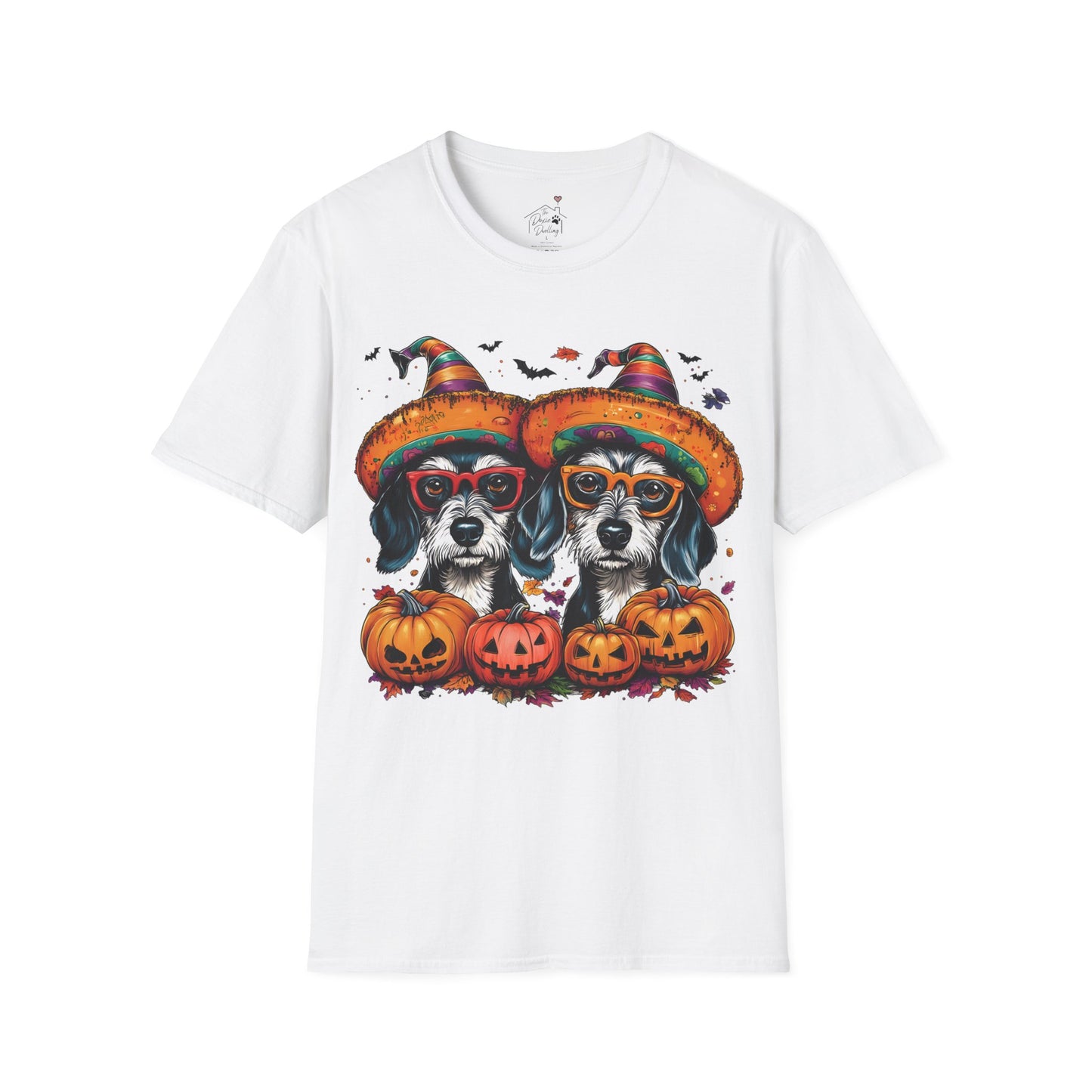 "Confetti" Wire-Haired Dachshund Halloween Unisex Softstyle T-Shirt