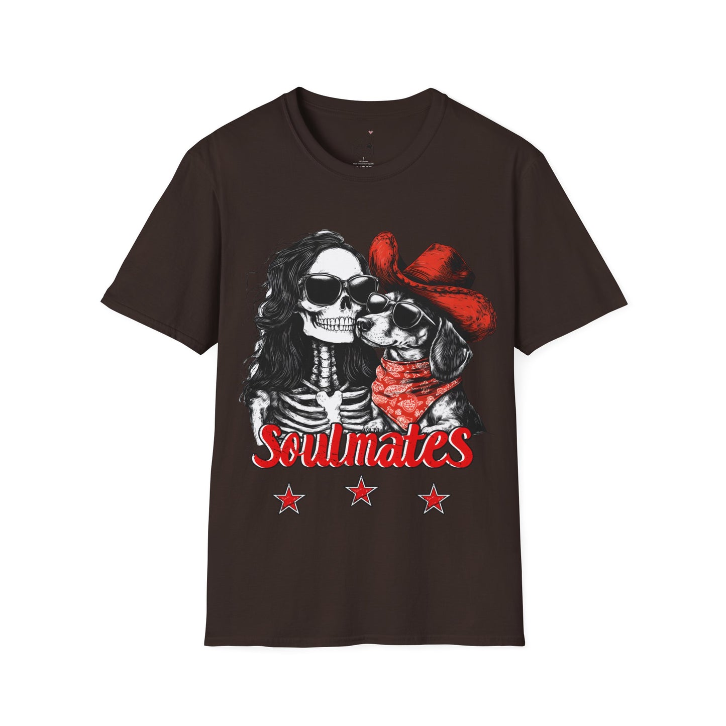 "Smooth Soulmates" Smooth-Haired Dachshund Halloween Unisex Softstyle T-Shirt