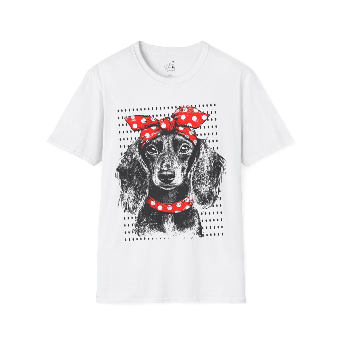 "Riveter" Long-Haired Dachshund Unisex Softstyle T-Shirt
