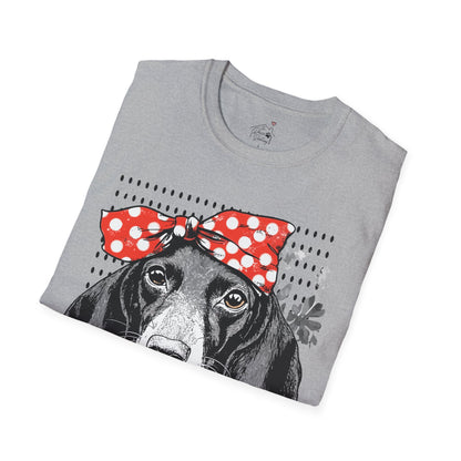 "Rosie" Black & Tan Smooth-Haired Dachshund Unisex Softstyle T-Shirt