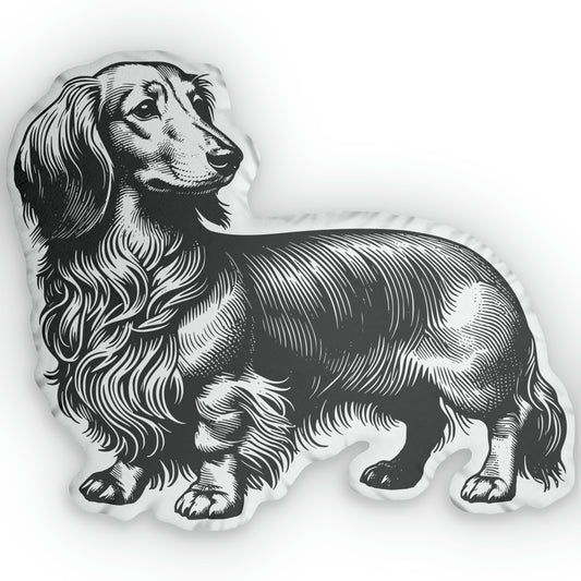 #9 Classic™ Tan/Cream-Colored Long-Haired Dachshund Custom-Shaped Pillow