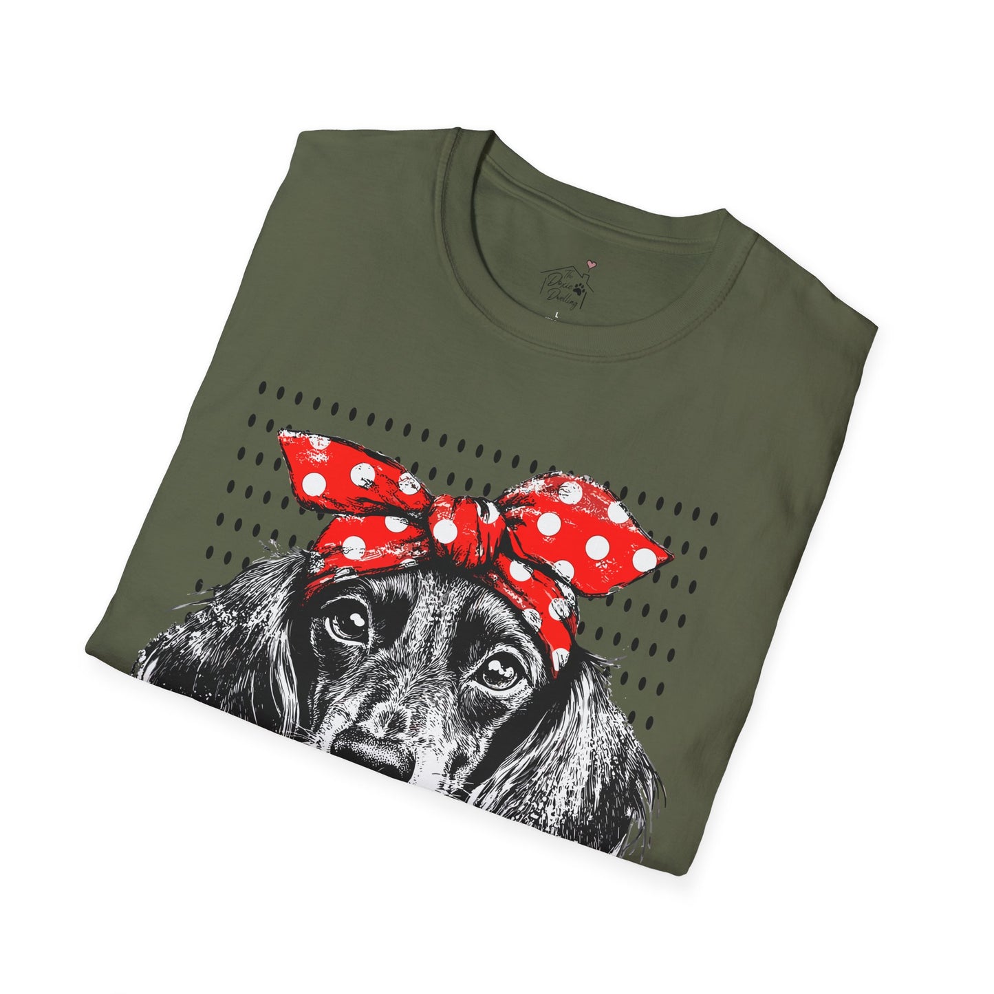 "Riveter" Long-Haired Dachshund Unisex Softstyle T-Shirt
