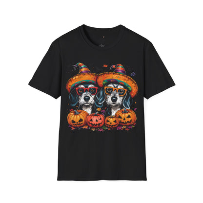 "Confetti" Wire-Haired Dachshund Halloween Unisex Softstyle T-Shirt