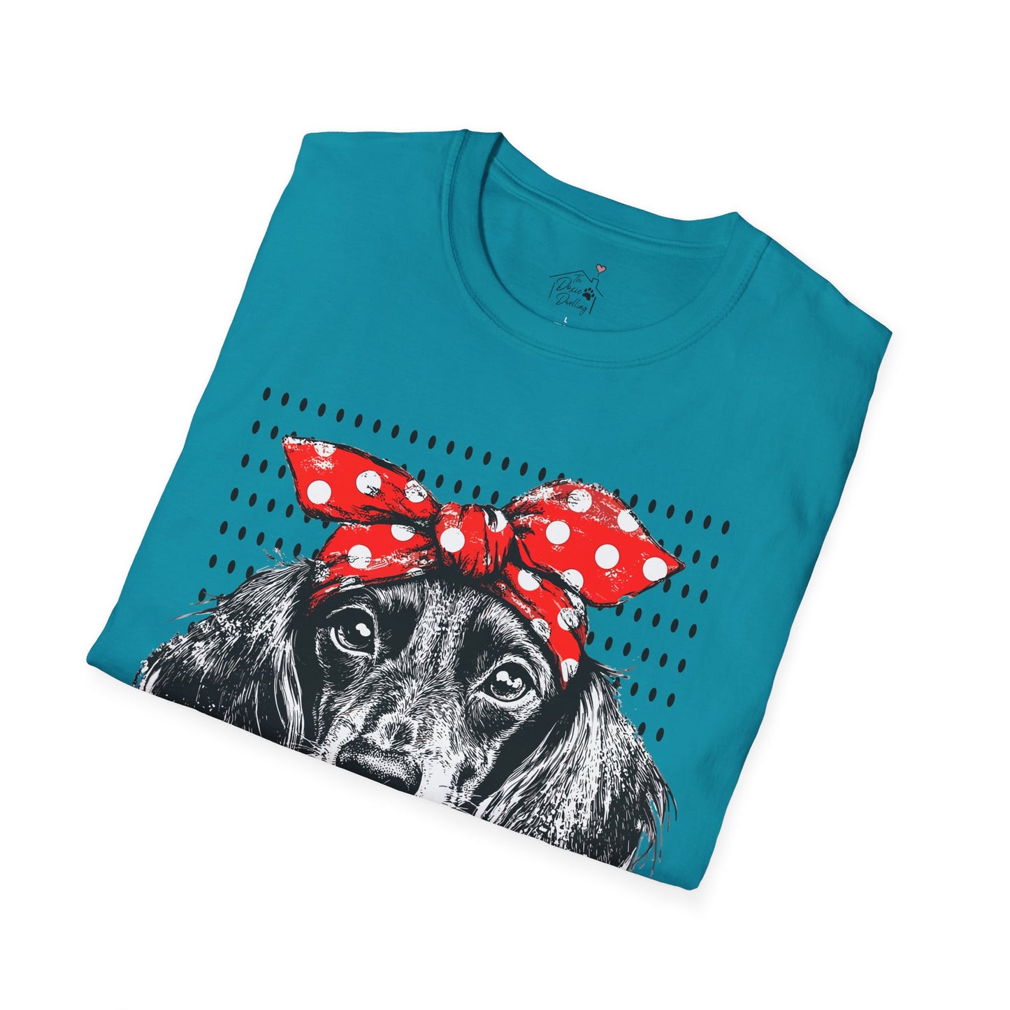"Riveter" Long-Haired Dachshund Unisex Softstyle T-Shirt